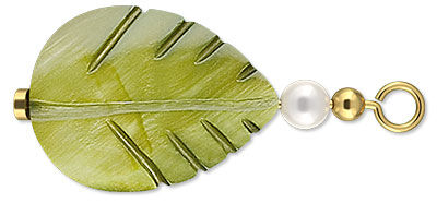 Leaf component with beads on an eye pin